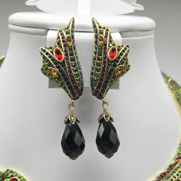 Heidi Daus Mystical Masterpiece Dragon Statement Necklace and Earring Set - Picture 7 of 13